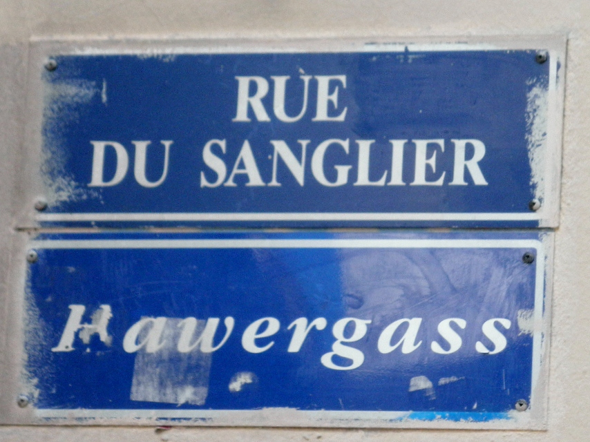 Foto: Los dos nombres de las calles - Estrasburgo (Strasbourg) (Alsace), Francia