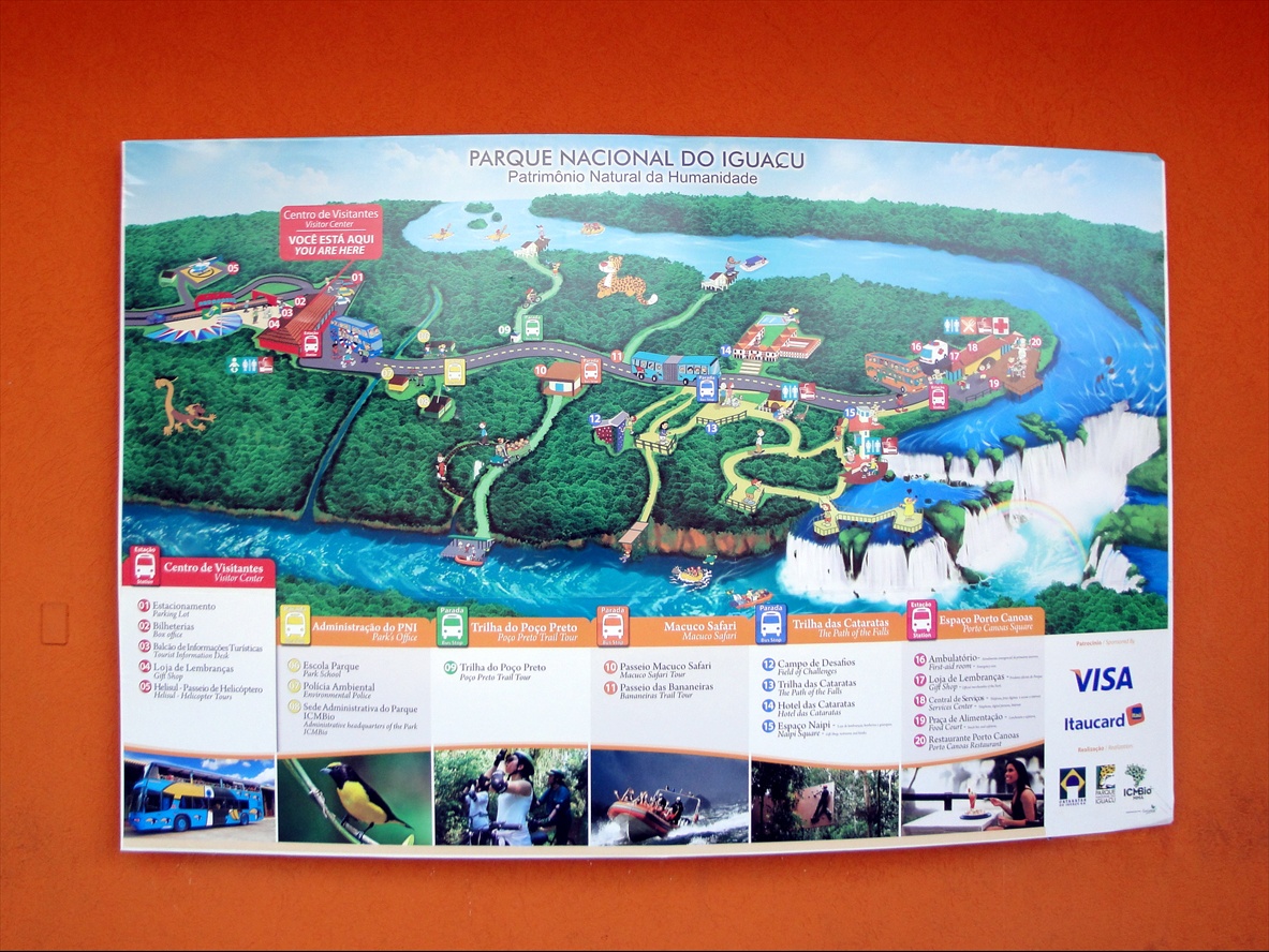 Foto: Mapa do Parque - Foz do Iguaçú (Paraná), Brasil