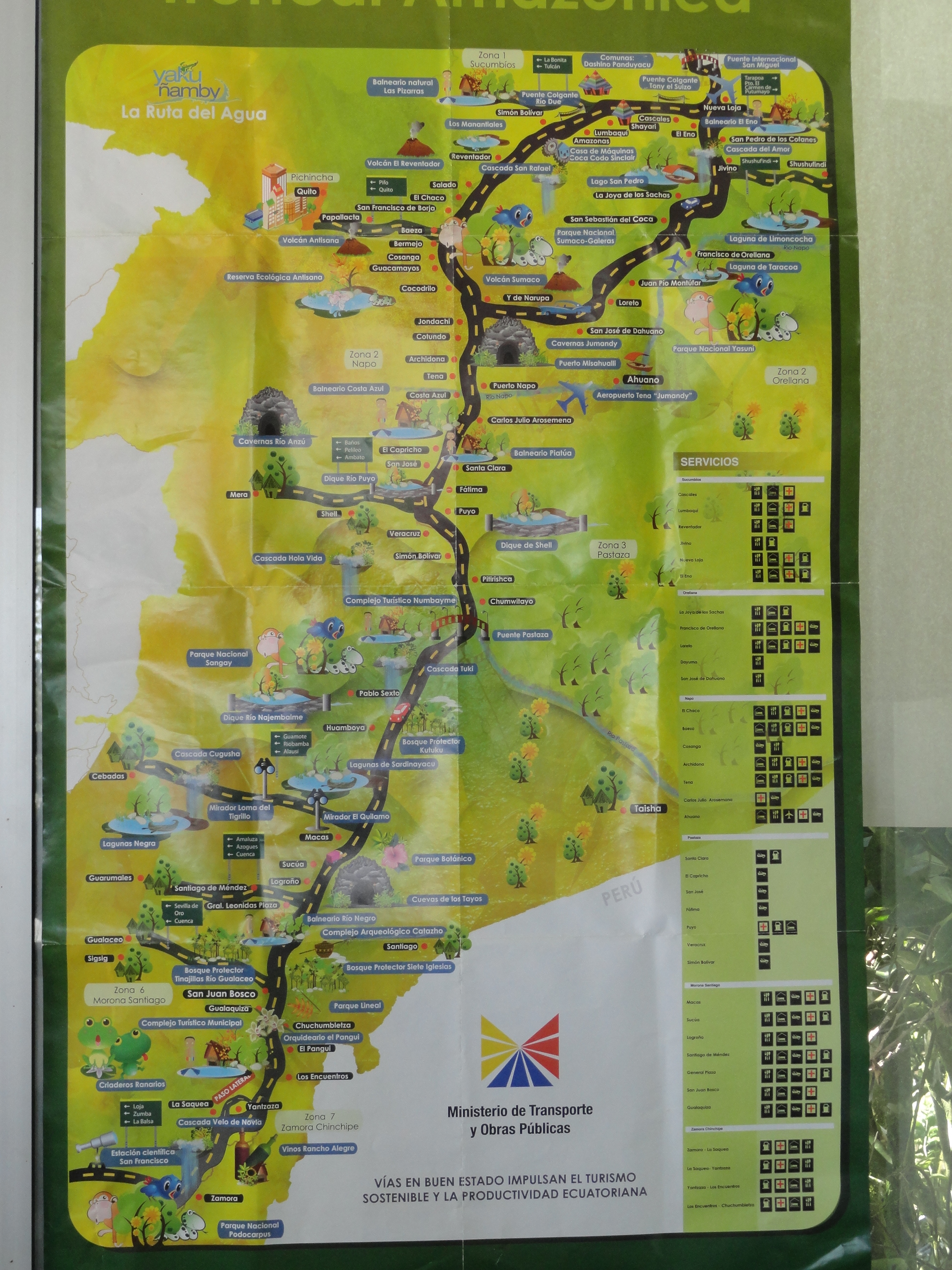 Foto: Mapa vial - Puyo (Pastaza), Ecuador