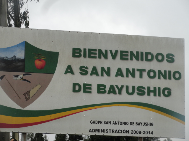 Foto: Pancarta informativa - Bayushig (Chimborazo), Ecuador