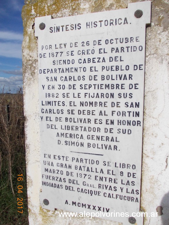 Foto: Homenaje Caidos en la Batalla de San Carlos - Mariano Unzue (Buenos Aires), Argentina
