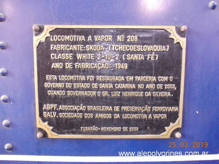 Foto: Museo Ferroviario de Turbarao BR - Tubarao (Santa Catarina), Brasil