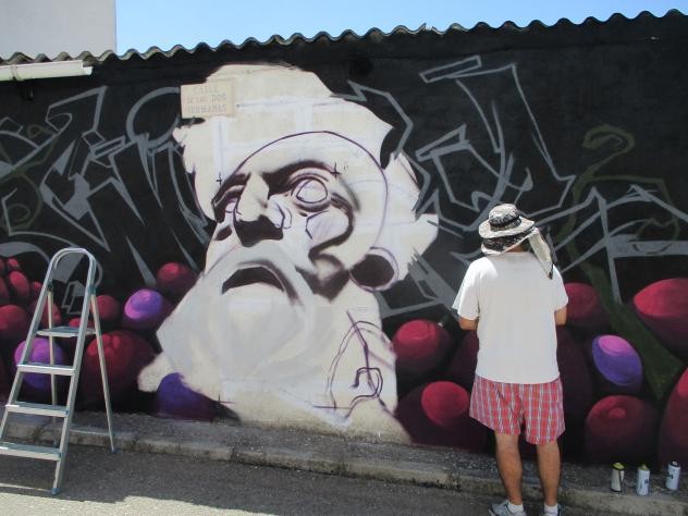 Foto: Realización de murales en la tercera edición de RURANOS - Driebes (Castilla La Mancha), España