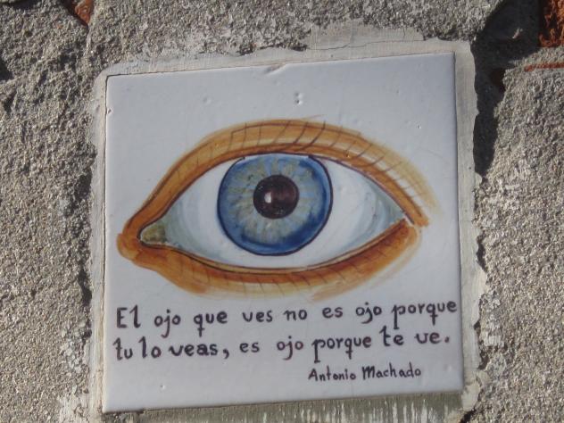Foto: Ojo con poema de Antonio Machado - Ambite (Madrid), España