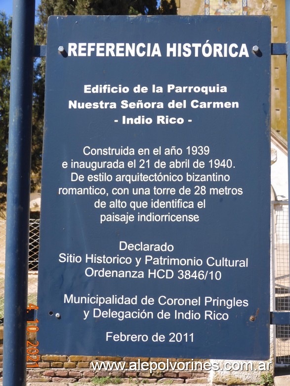 Foto: Indio Rico - Iglesia NS del Carmen - Indio Rico (Buenos Aires), Argentina