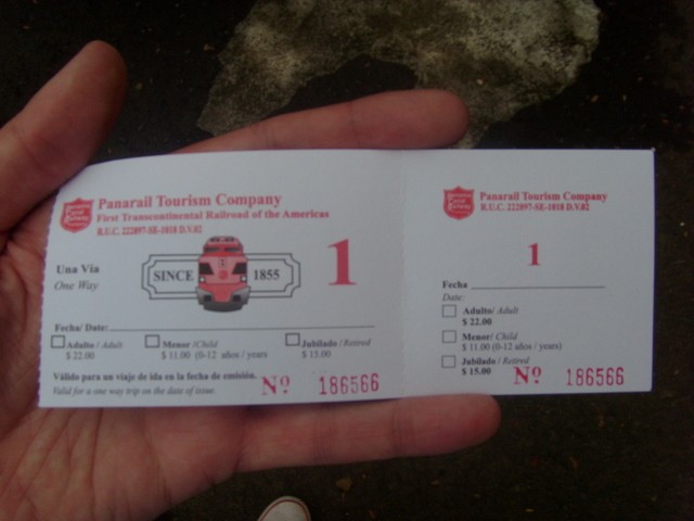 Foto: boleto del Ferrocarril del Canal de Panamá - Balboa (Panamá), Panamá