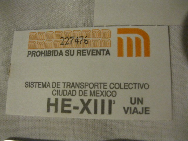 Foto: boleto de Metro - México (The Federal District), México