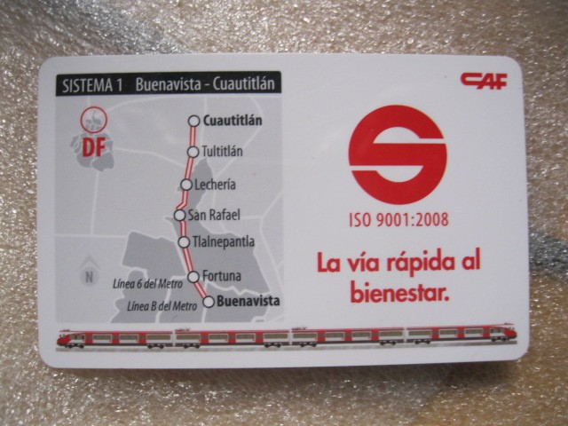 Foto: tarjeta magnética del tren local - México (The Federal District), México