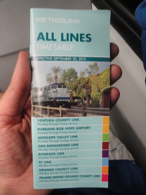 Foto: folleto con horarios de trenes de todas las líneas - Riverside (California), Estados Unidos