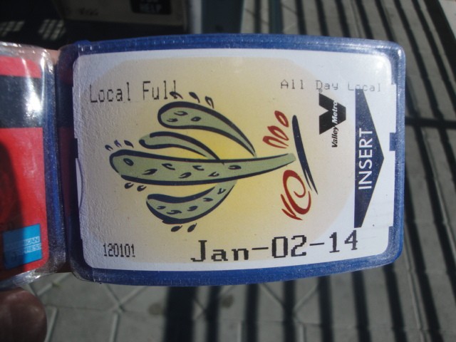 Foto: tarjeta de Metro Valley, el metrotranvía de Phoenix - Phoenix (Arizona), Estados Unidos