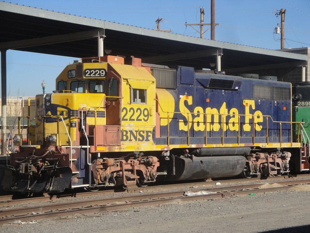 Foto: locomotora del Burlington Northern & Santa Fe, antes del Atchison, Topeka & Santa Fe - El Paso (Texas), Estados Unidos