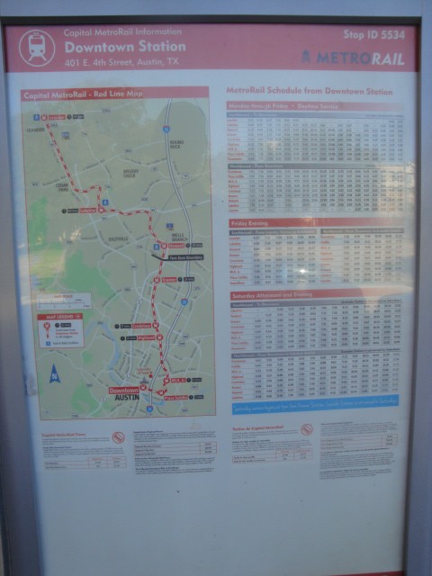 Foto: diagrama y horarios metrotranvía de Austin - Austin (Texas), Estados Unidos