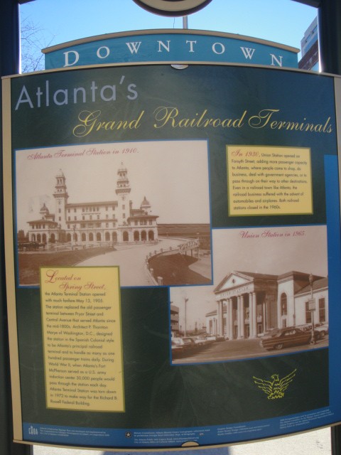 Foto: cartel histórico con las estaciones desaparecidas - Atlanta (Georgia), Estados Unidos