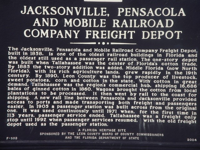 Foto: cartel  histórico de la estación - Tallahassee (Florida), Estados Unidos