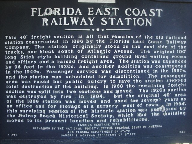 Foto: referencia histórica de la estación del FC Florida East Coast - Delray Beach (Florida), Estados Unidos