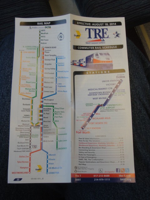Foto: folleto del TRE (Trinity Railway Express), el tren local - Fort Worth (Texas), Estados Unidos