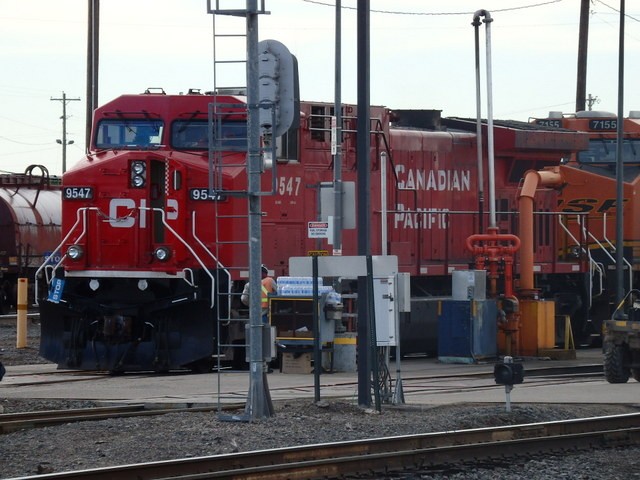 Foto: locomotora CP en la playa del FC BNSF - Belen (New Mexico), Estados Unidos