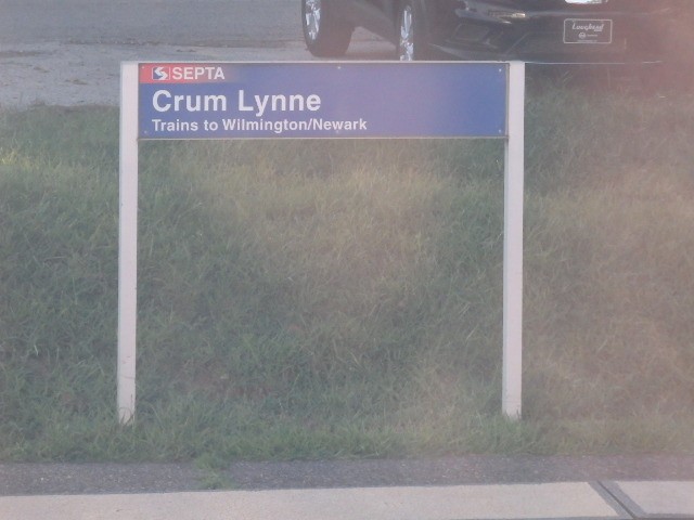 Foto: nomenclador de la estación Crum Lynne - Ridley Park (Pennsylvania), Estados Unidos