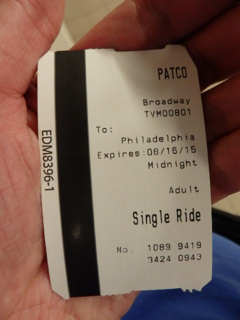 Foto: boleto del tren PATCO (Port Authority Transit Corporation) - Camden (New Jersey), Estados Unidos