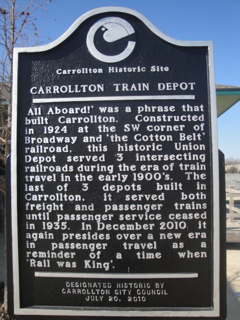 Foto: reseña histórica de la ex estación Carrollton - Carrollton (Texas), Estados Unidos