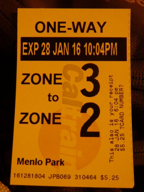 Foto: boleto de Caltrain - Menlo Park (California), Estados Unidos