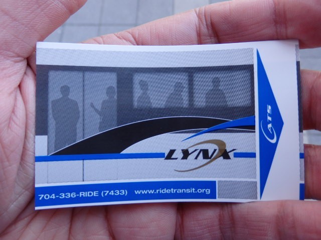 Foto: boleto de la Lynx Blue Line - Charlotte (North Carolina), Estados Unidos