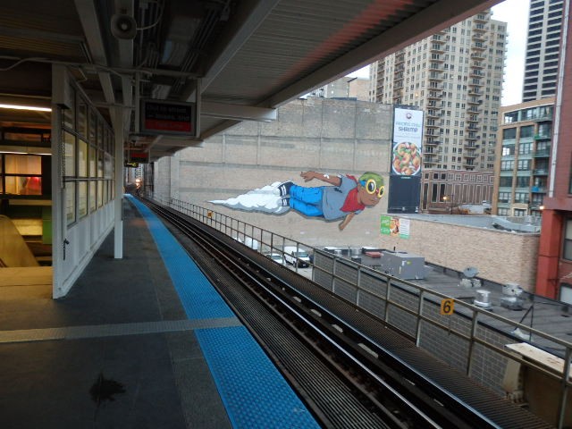 Foto: el Elevado, estación Roosevelt - Chicago (Illinois), Estados Unidos