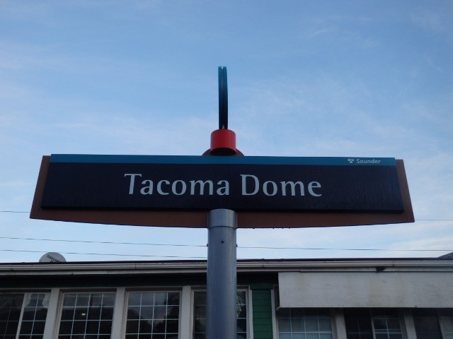 Foto: nomenclador de la estación del Sounder - Tacoma (Washington), Estados Unidos