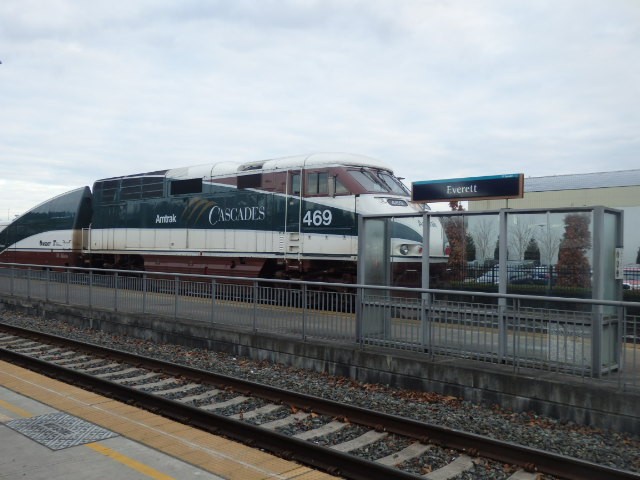 Foto: tren Cascades en estación Everett - Everett (Washington), Estados Unidos