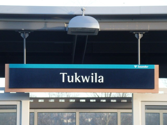 Foto: nomenclador de la estación - Tukwila (Washington), Estados Unidos