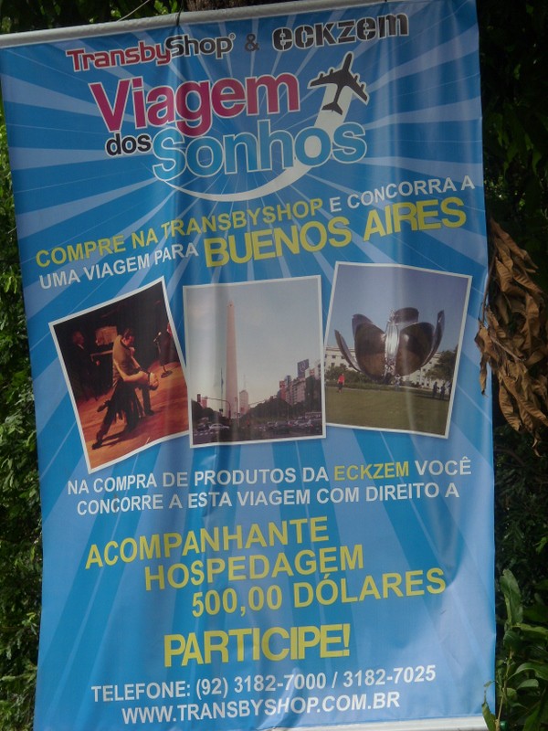 Foto: propaganda sobre tierras exóticas - Manaus (Amazonas), Brasil