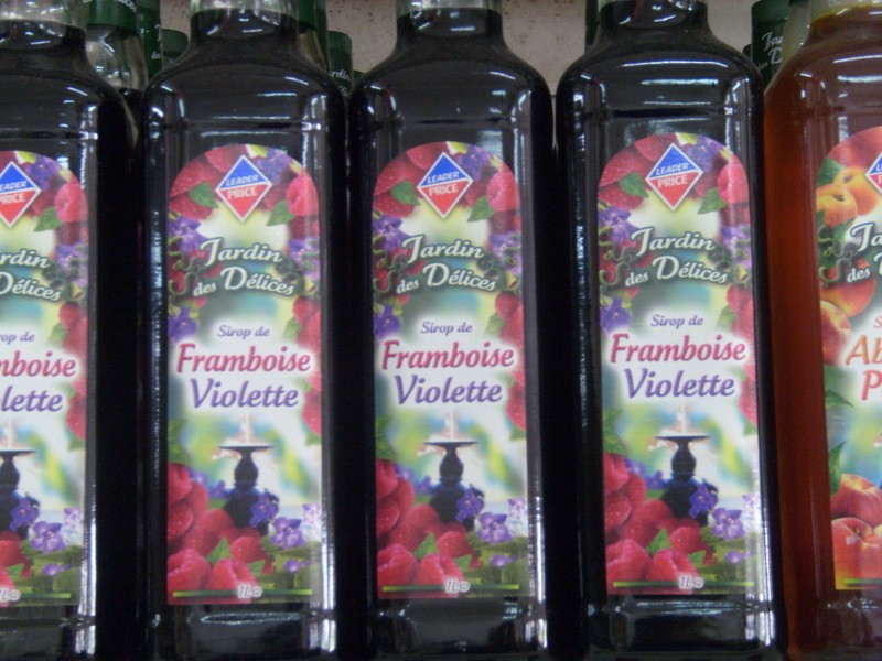 Foto: jarabe de frambuesas y violetas - Cayena, Guyana Francesa