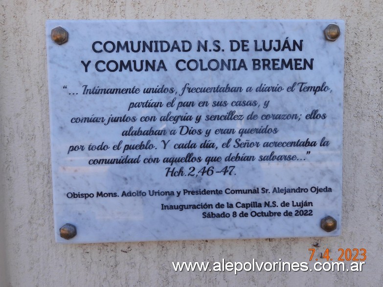 Foto: Colonia Bremen - Iglesia NS de Lujan - Colonia Bremen (Córdoba), Argentina