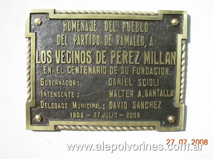 Foto: Perez Millan - Homenaje en el Centenario - Pérez Millan (Buenos Aires), Argentina