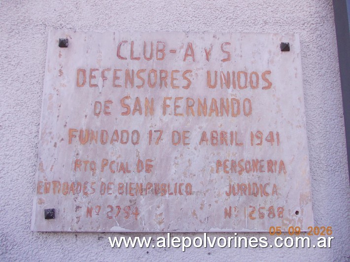 Foto: Club Defensores Unidos de San Fernando - San Fernando (Buenos Aires), Argentina
