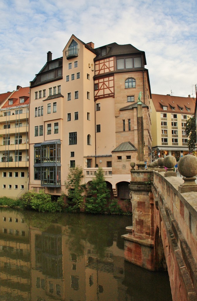 Foto: Puente soble el Pegnitz - Nuremberg (Nürnberg) (Bavaria), Alemania