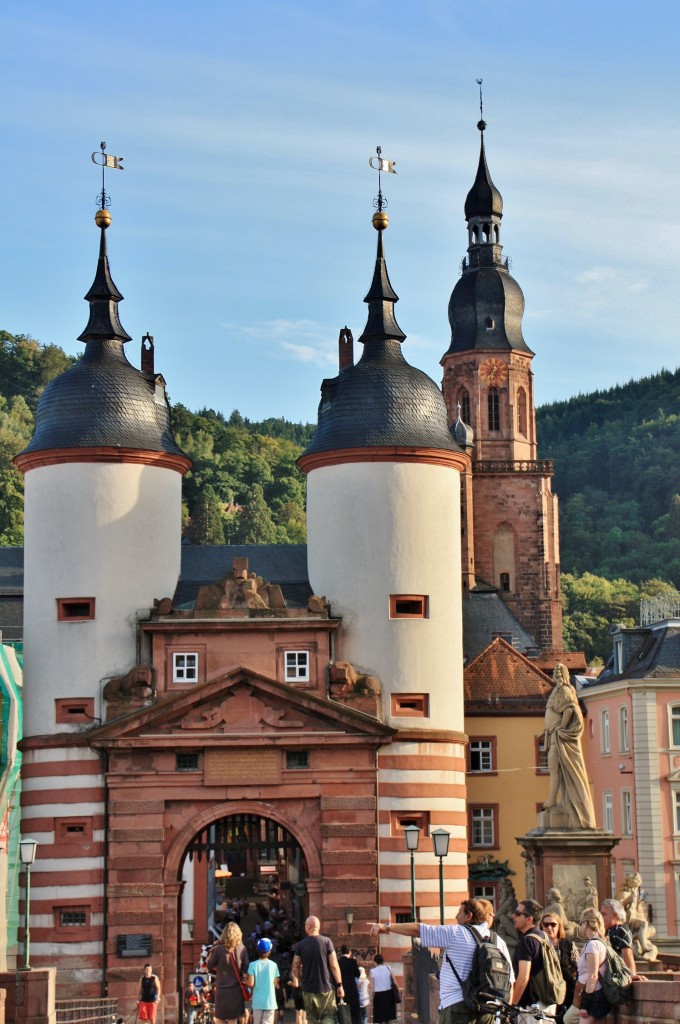 Foto: Puerta del puente Carl Theodor - Heidelberg (Baden-Württemberg), Alemania