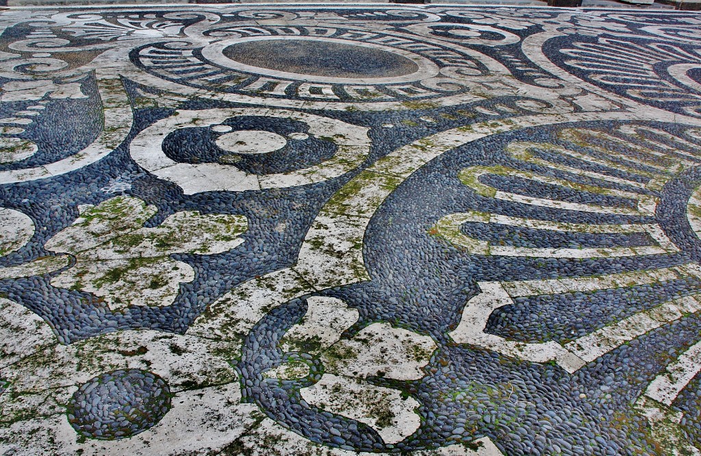 Foto: Suelo del patio de la universidad - Catania (Sicily), Italia