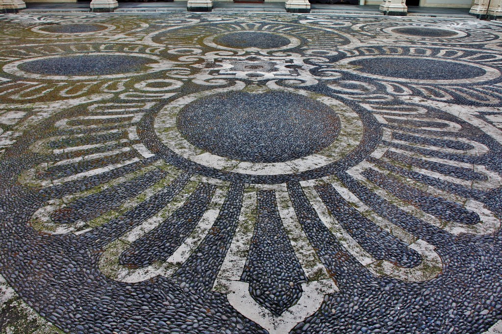 Foto: Suelo del patio de la universidad - Catania (Sicily), Italia