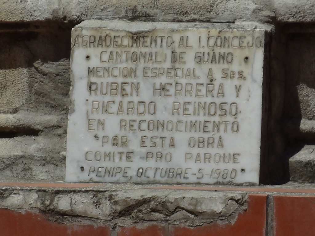 Foto: Placa - Penipe (Chimborazo), Ecuador
