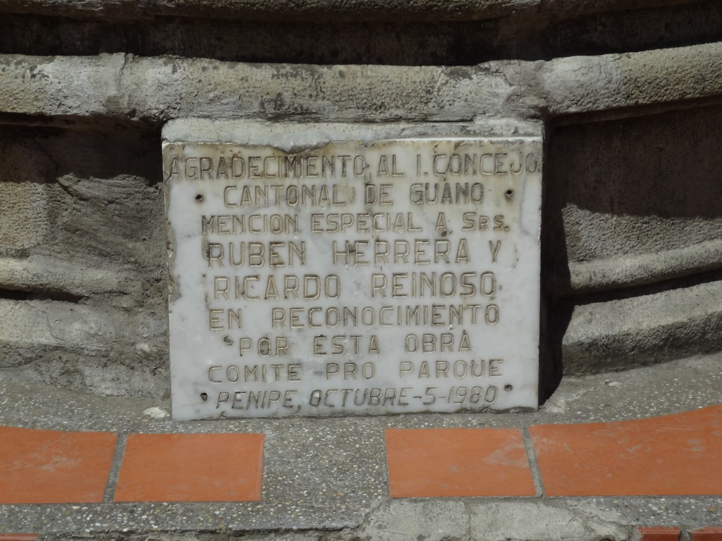 Foto: Placa - Penipe (Chimborazo), Ecuador