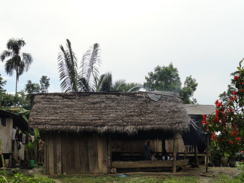 Foto: Choza tipica - Simón Bolívar (Villa Flora) (Pastaza), Ecuador