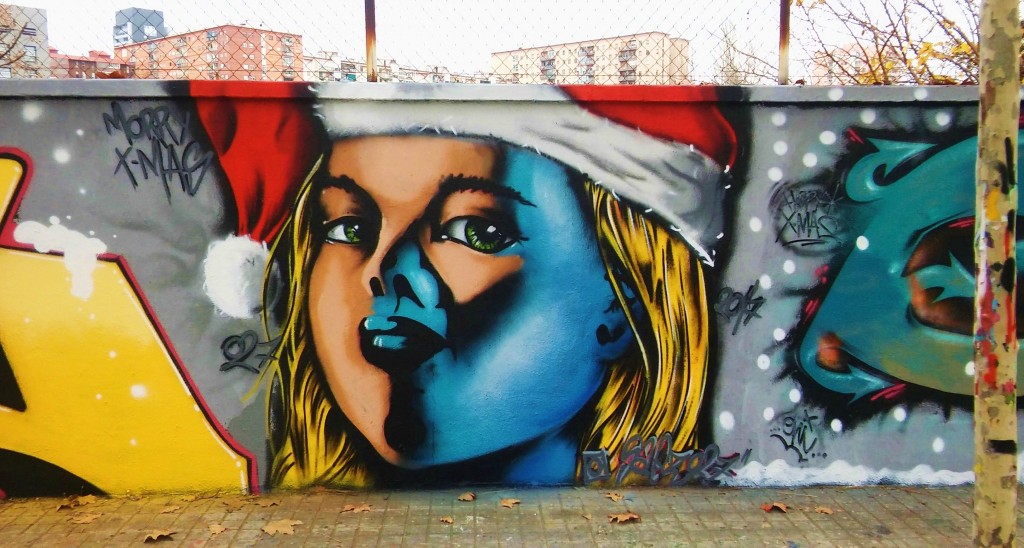 Foto: Graffiti Navideño - Barcelona (Cataluña), España
