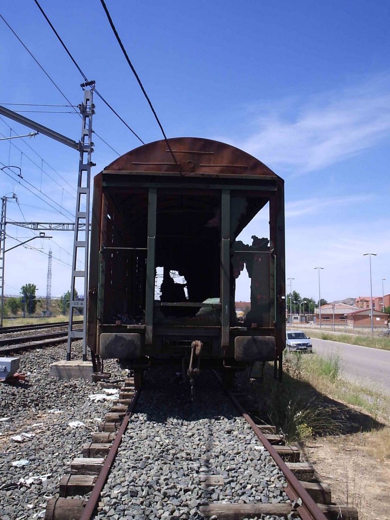 Foto: Vagón incendiado - Calatayud (Zaragoza), España