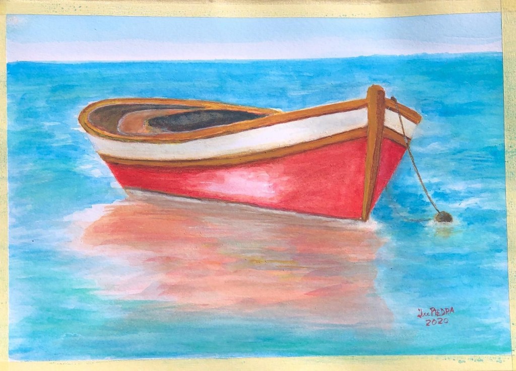 Foto: Barca roja - Laredo (Cantabria), España