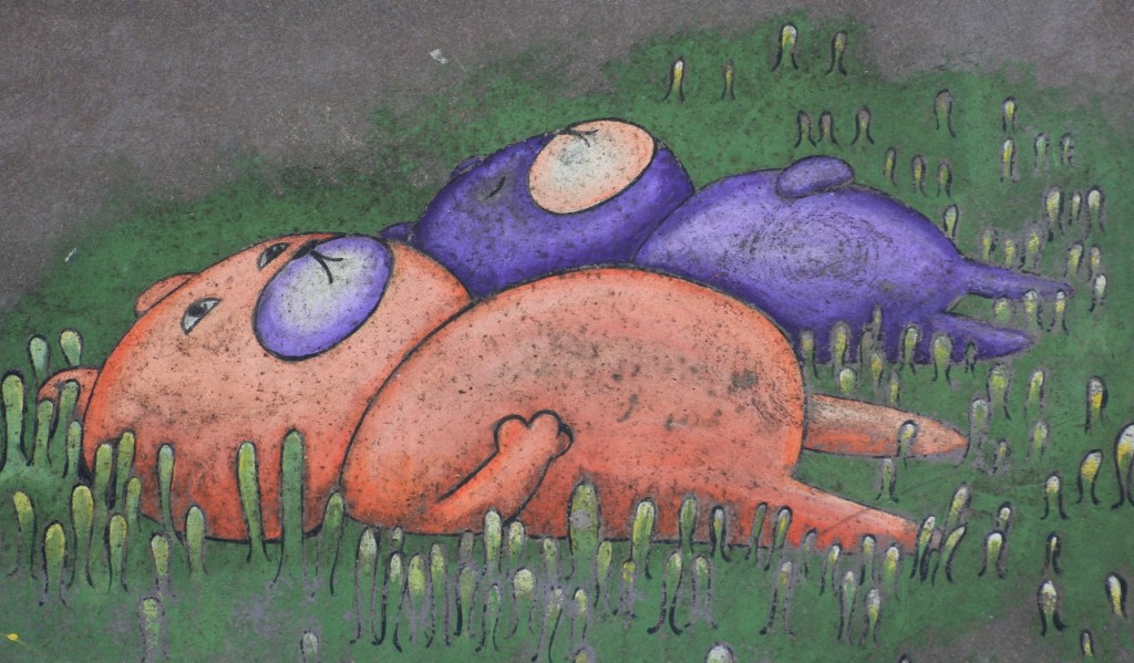 Foto: Dibujo en el suelo - Avilés (Asturias), España