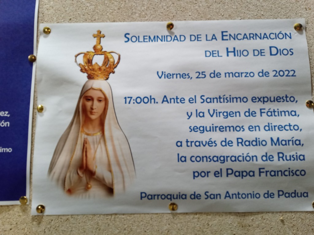 Foto: Consagración del 25 de marzo de 2022 - Calatayud (Zaragoza), España