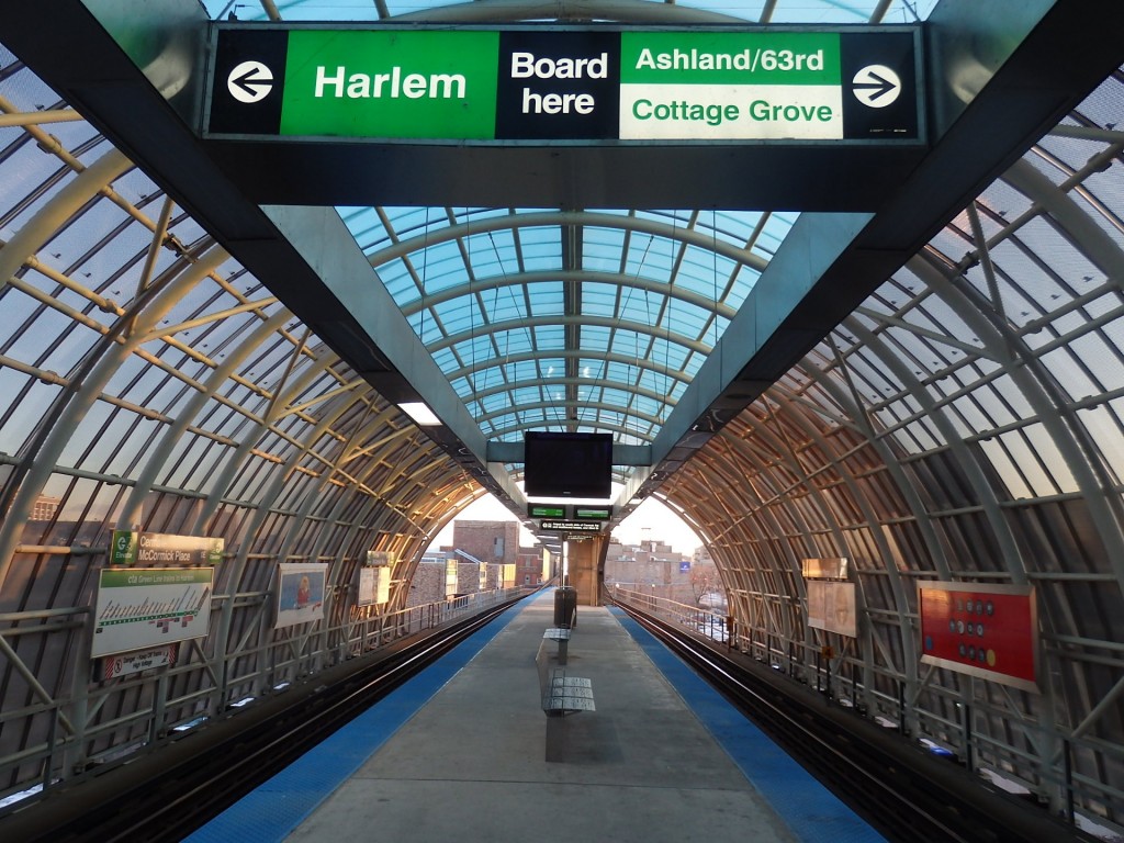 Foto: estación del metro, Línea Verde - Chicago (Illinois), Estados Unidos