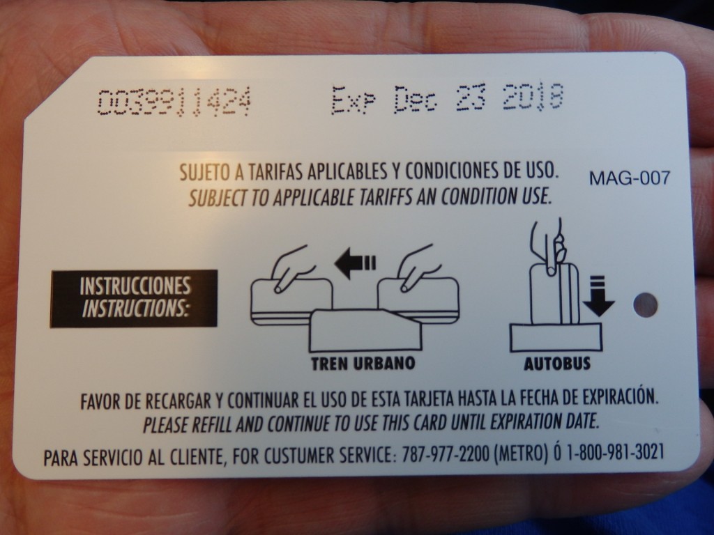 Foto: tarjeta recargable, sirve para colectivo; reverso - Santurce, Puerto Rico