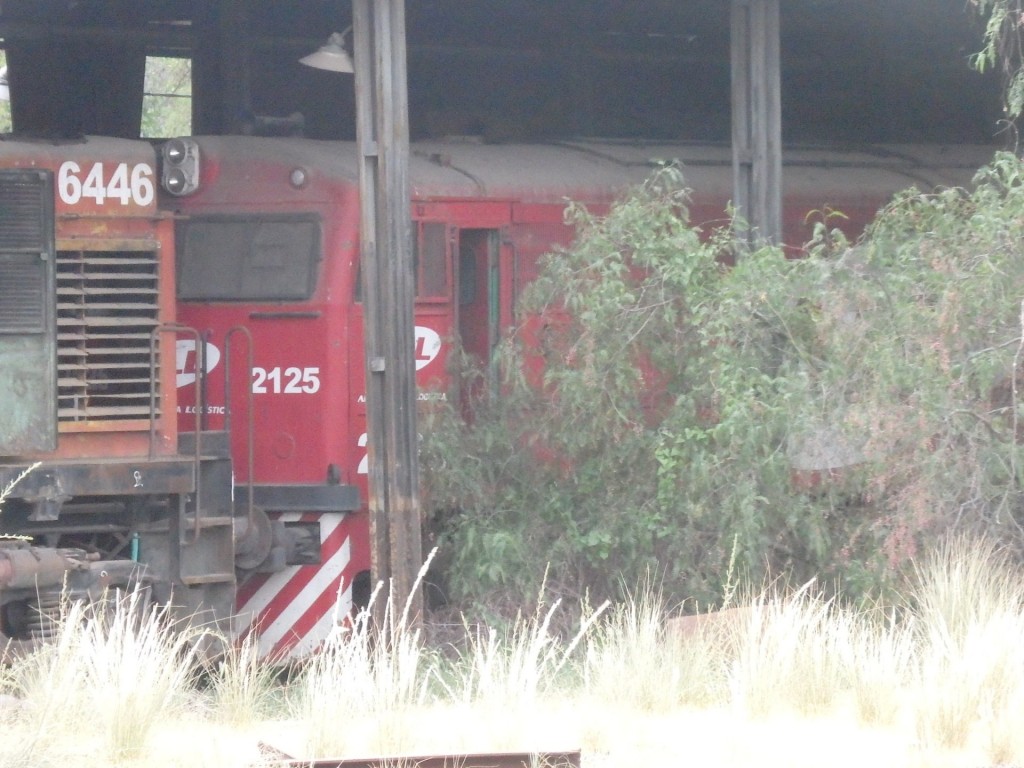 Foto: cementerio de locomotoras en el cuadro de la estación - Mendoza, Argentina